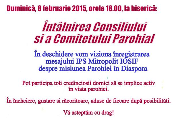 anunt Consiliul Parohial 8 feb 15